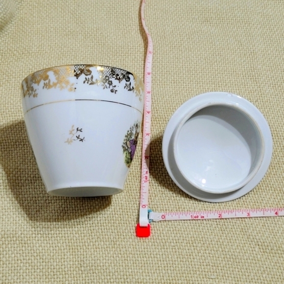 Vintage Du Centre Porcelaine R.C. Courtin Couples Sugar Bowl with Lid - Picture 9 of 11